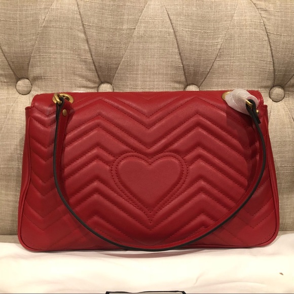 New Gucci marmont medium red shoulder bag - Picture 2 of 6